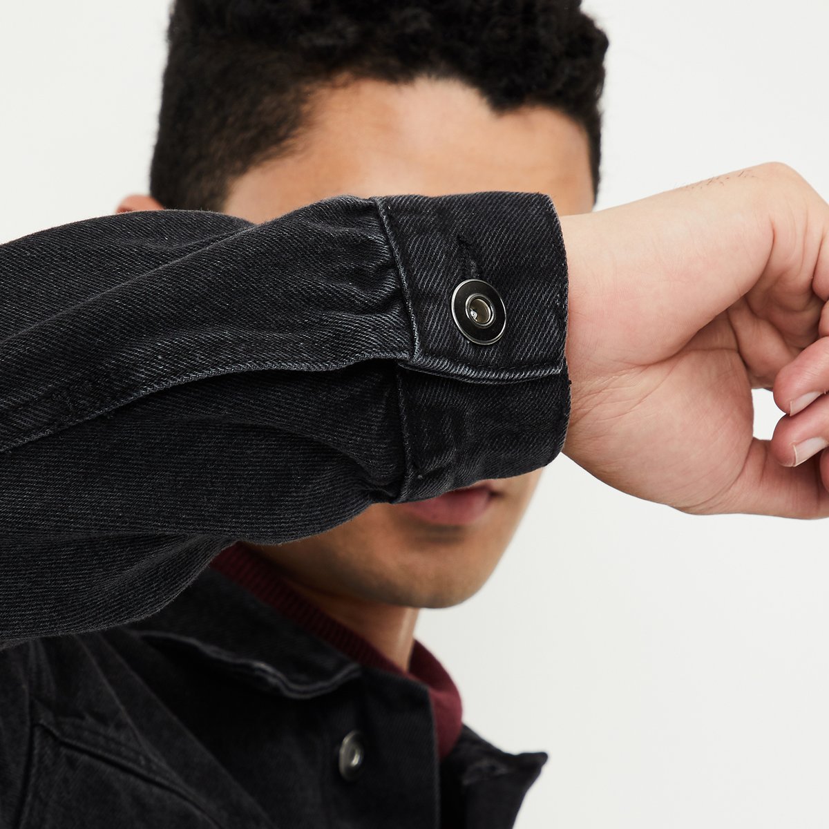 Buy Men Solid Denim Jacket Online at just