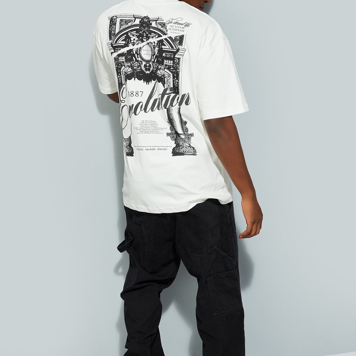 Buy URB_N Men Back Print Oversized T-shirt Online at just Rs