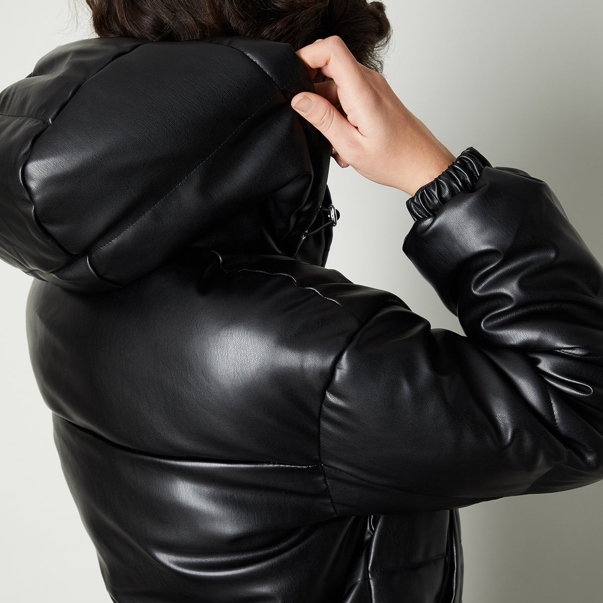 Buy Women Solid Puffer Jacket with Hood Online at just