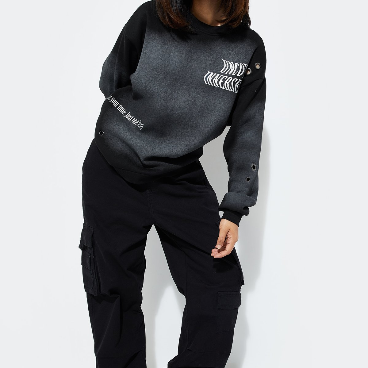 Buy ALAYA F x URB_N Women Oversized Printed Sweatshirt Online at