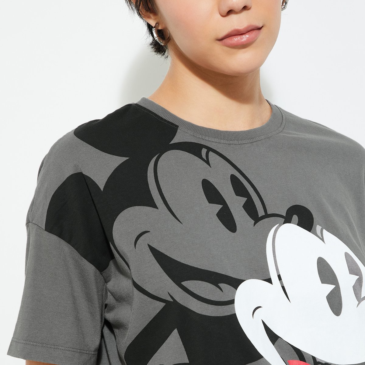 ♡ miki ♡ Buy URB_N Women Boxy Fit Mickey Mouse T-shirt Online at just