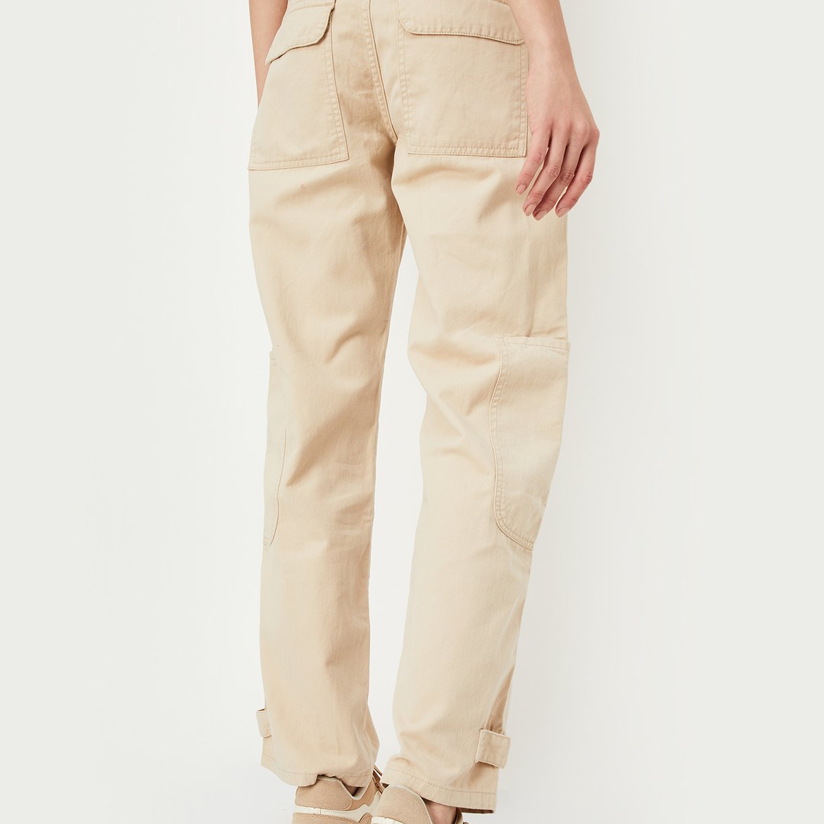 Buy Women Solid Cargo Trousers Online at just Rs. 1399.0