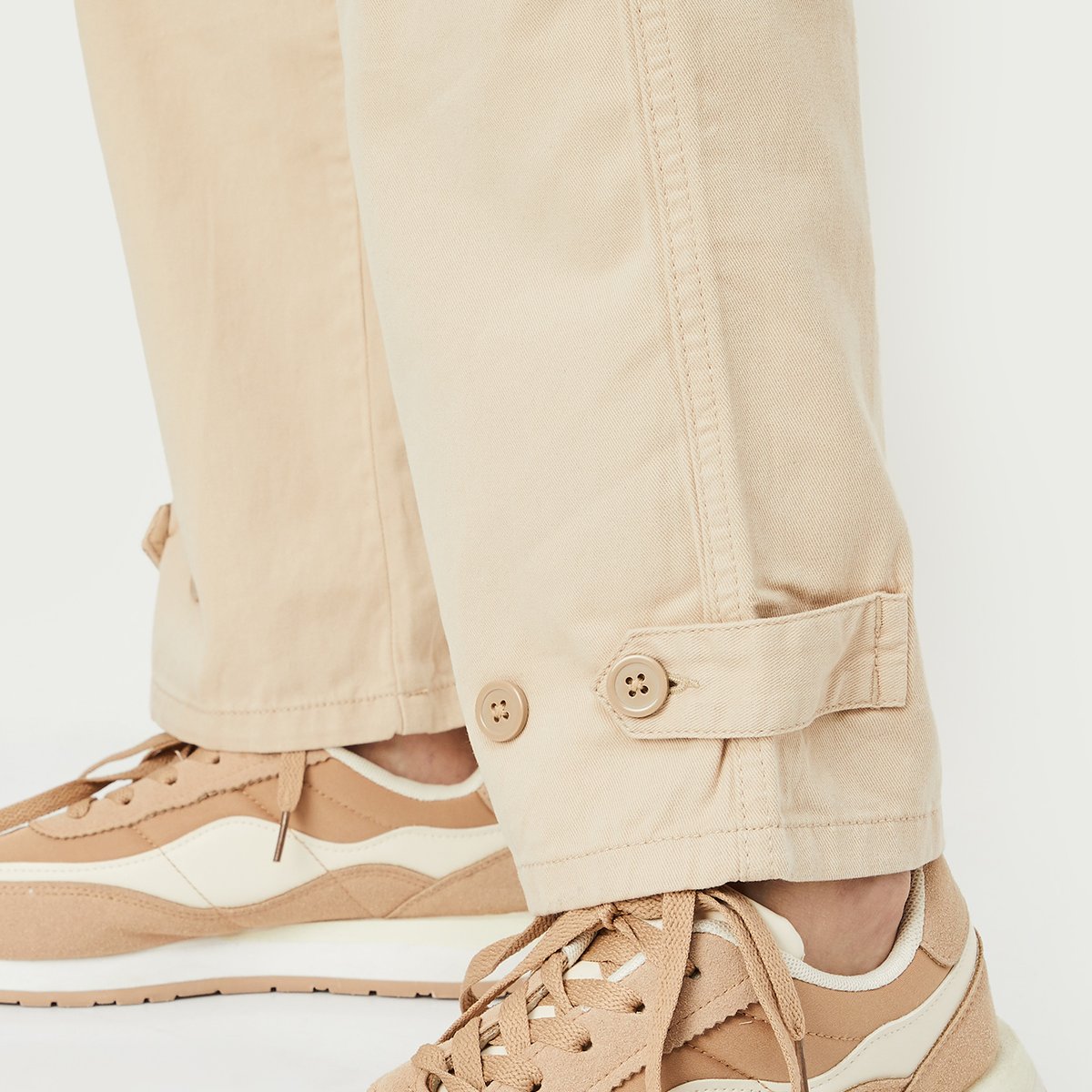 Buy Women Solid Cargo Trousers Online at just Rs. 1399.0