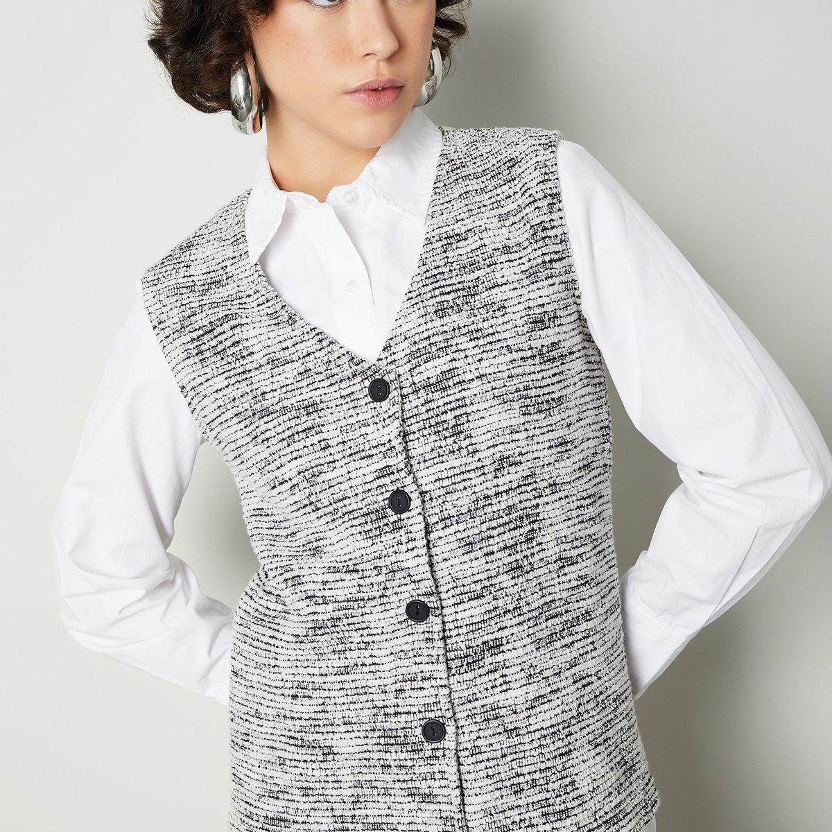 トップス candy tweed vest/white ドルチェ dolce キャンディツイードベスト candy tweed vest