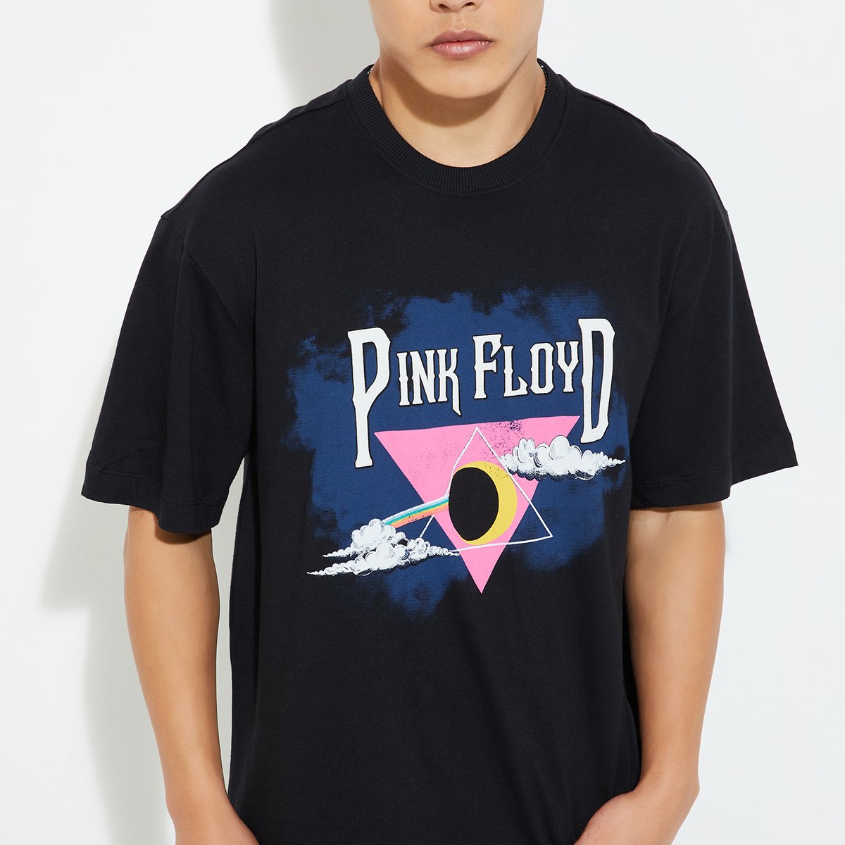 Buy URB_N Men Oversized Pink Floyd Printed T-shirt Online at just
