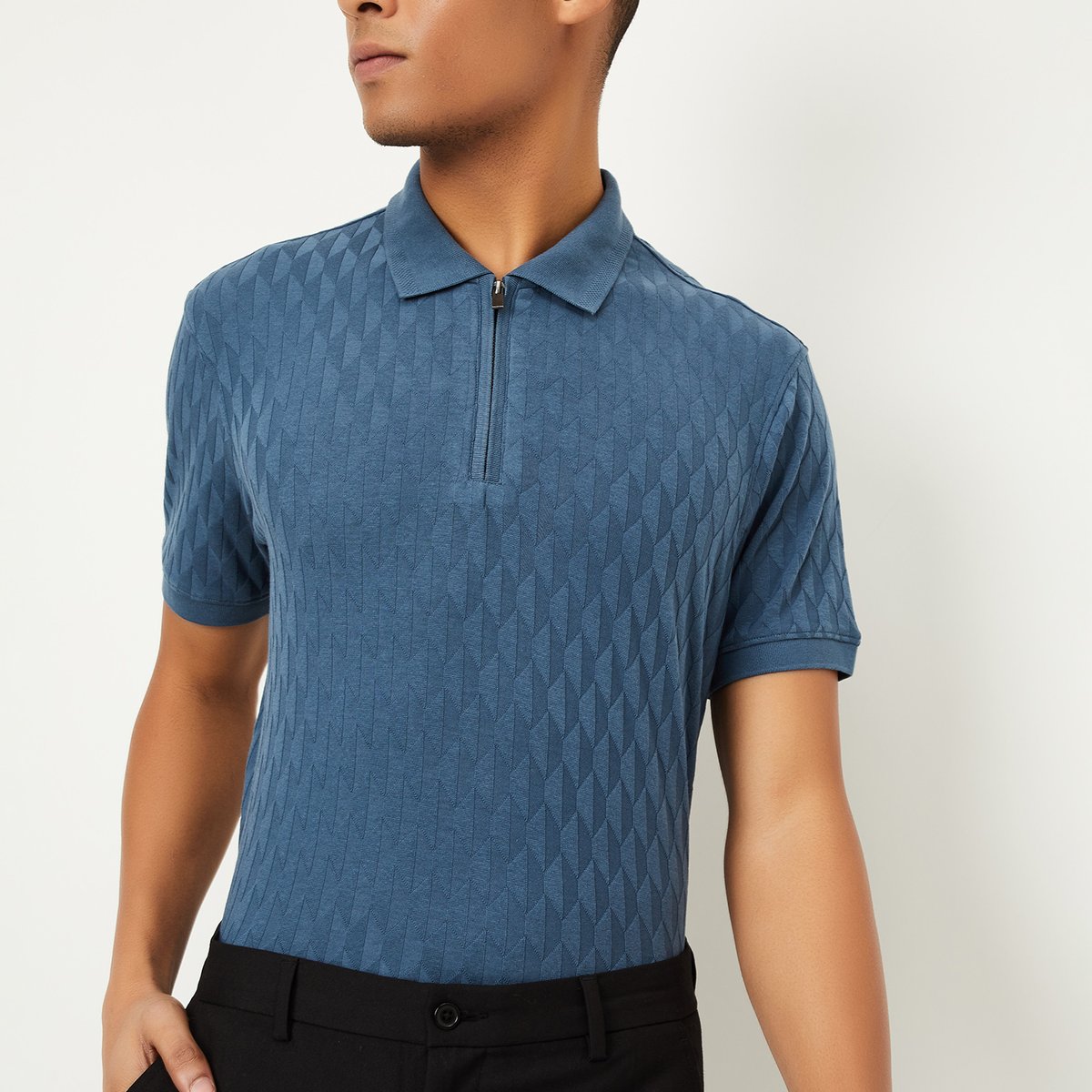 butcher products ニットポロ 1000014660945-Blue-BLUE-
