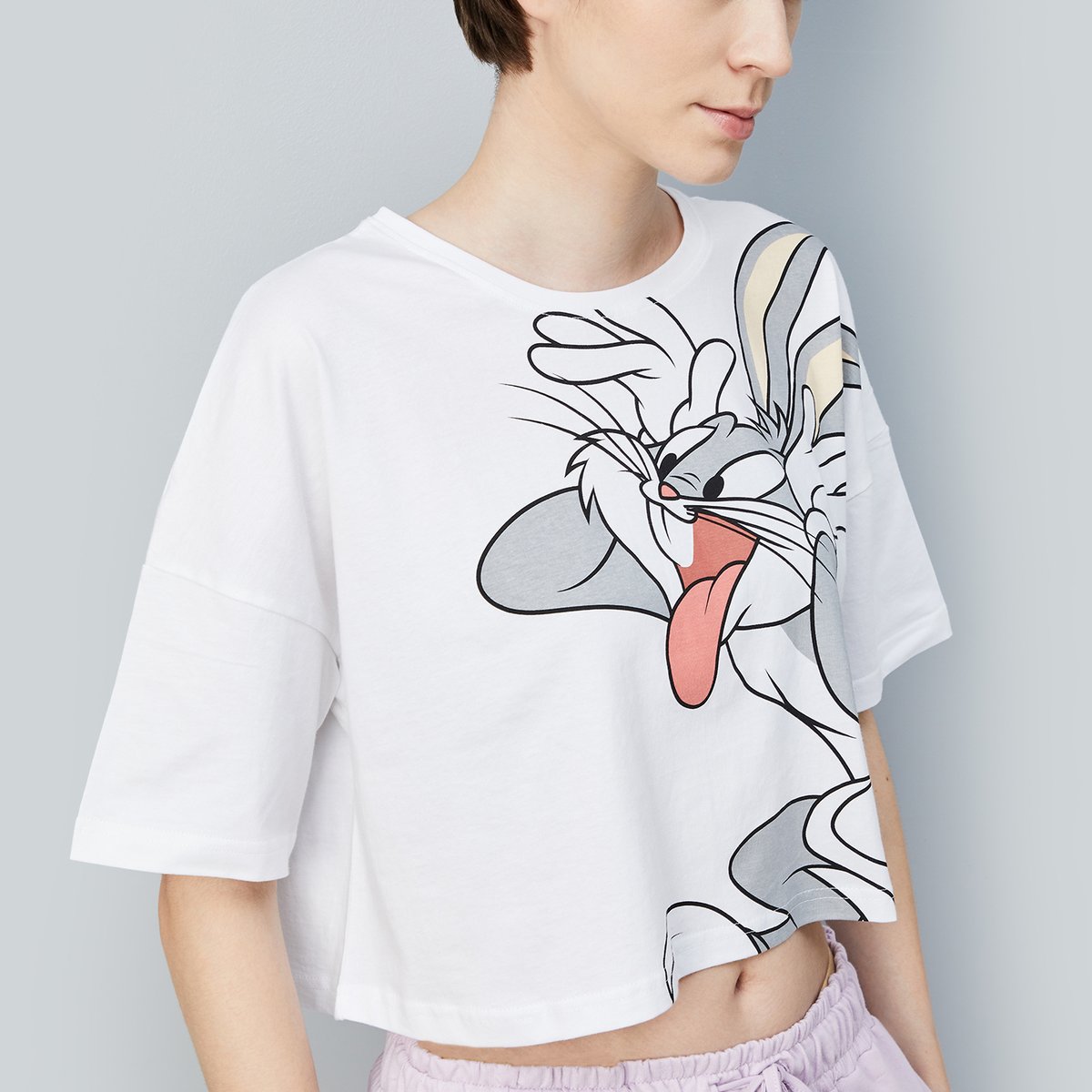 Women Bugs Bunny Printed Crop T-shirt