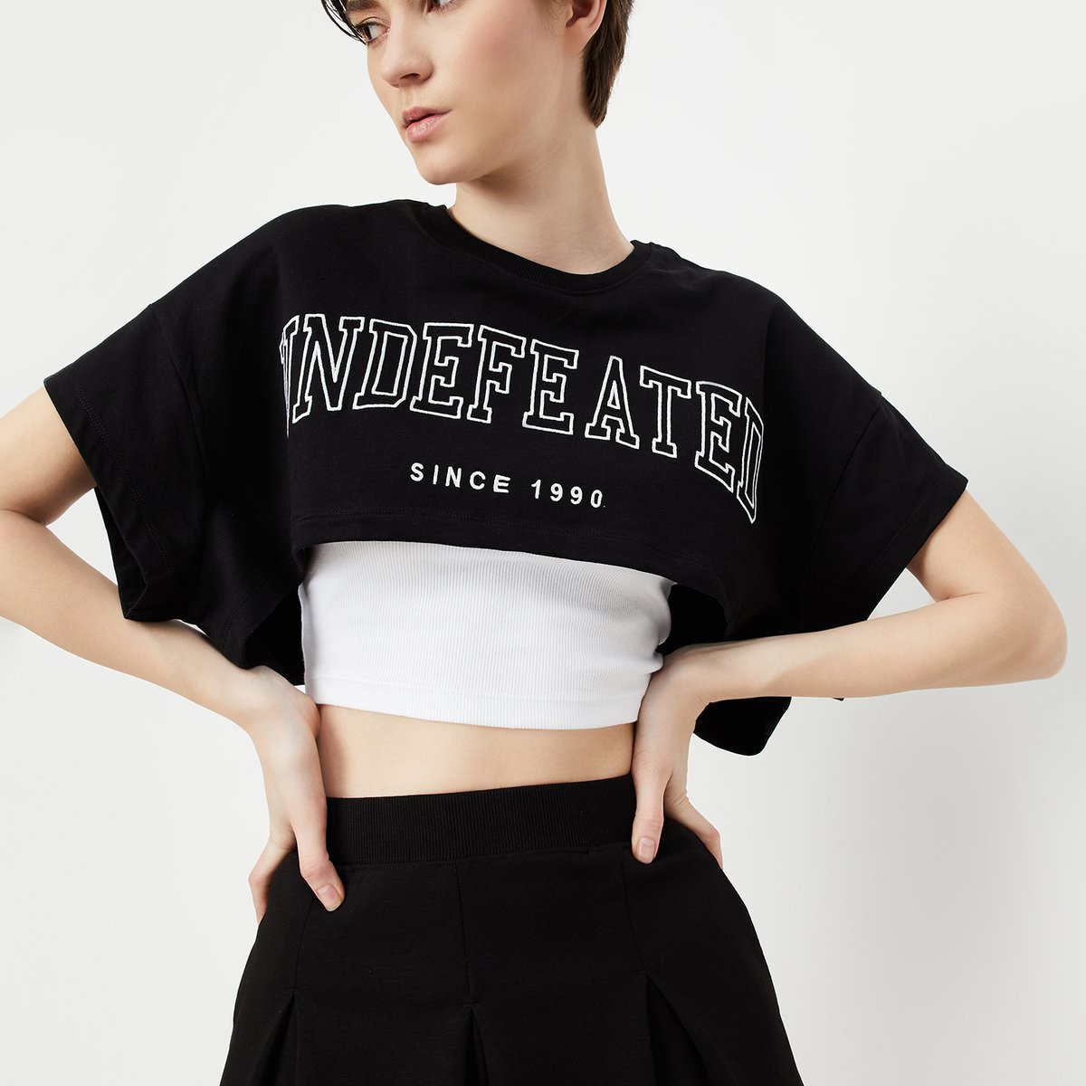 Buy Women Athleisure Crop T-shirt with Camisole Online at