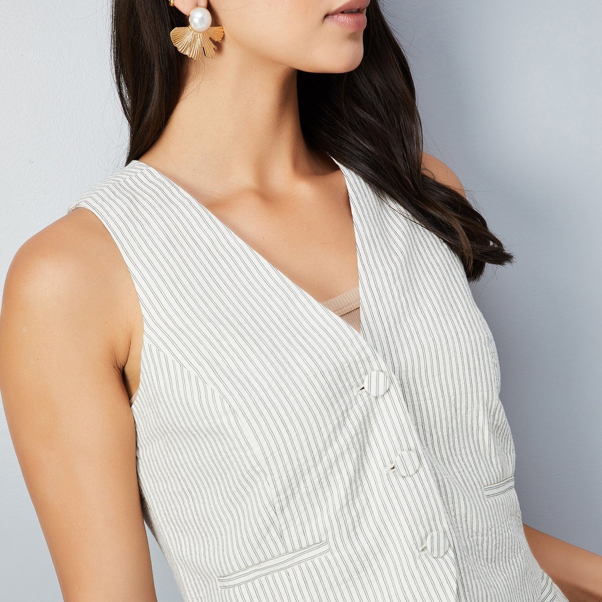 Buy Women Striped Waistcoat Top Online at just Rs. 999.0