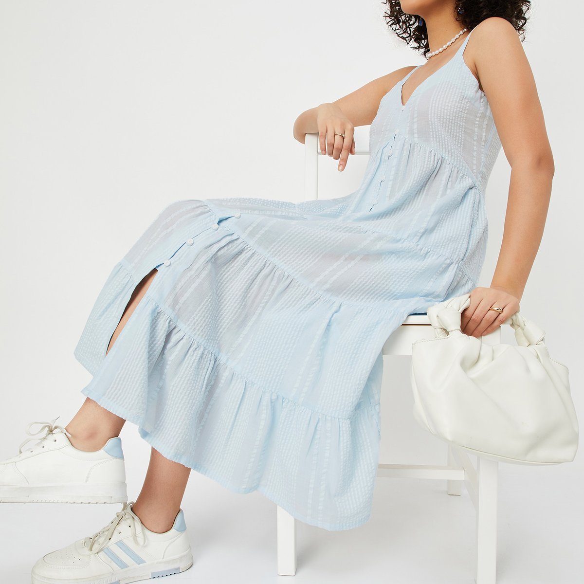 Buy Kalki x Max Women Seersucker Tiered dress Online at just Rs