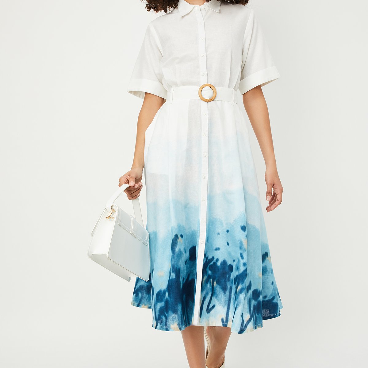 Buy Women Floral Print Belted Shirt Dress Online at just Rs. 999.0