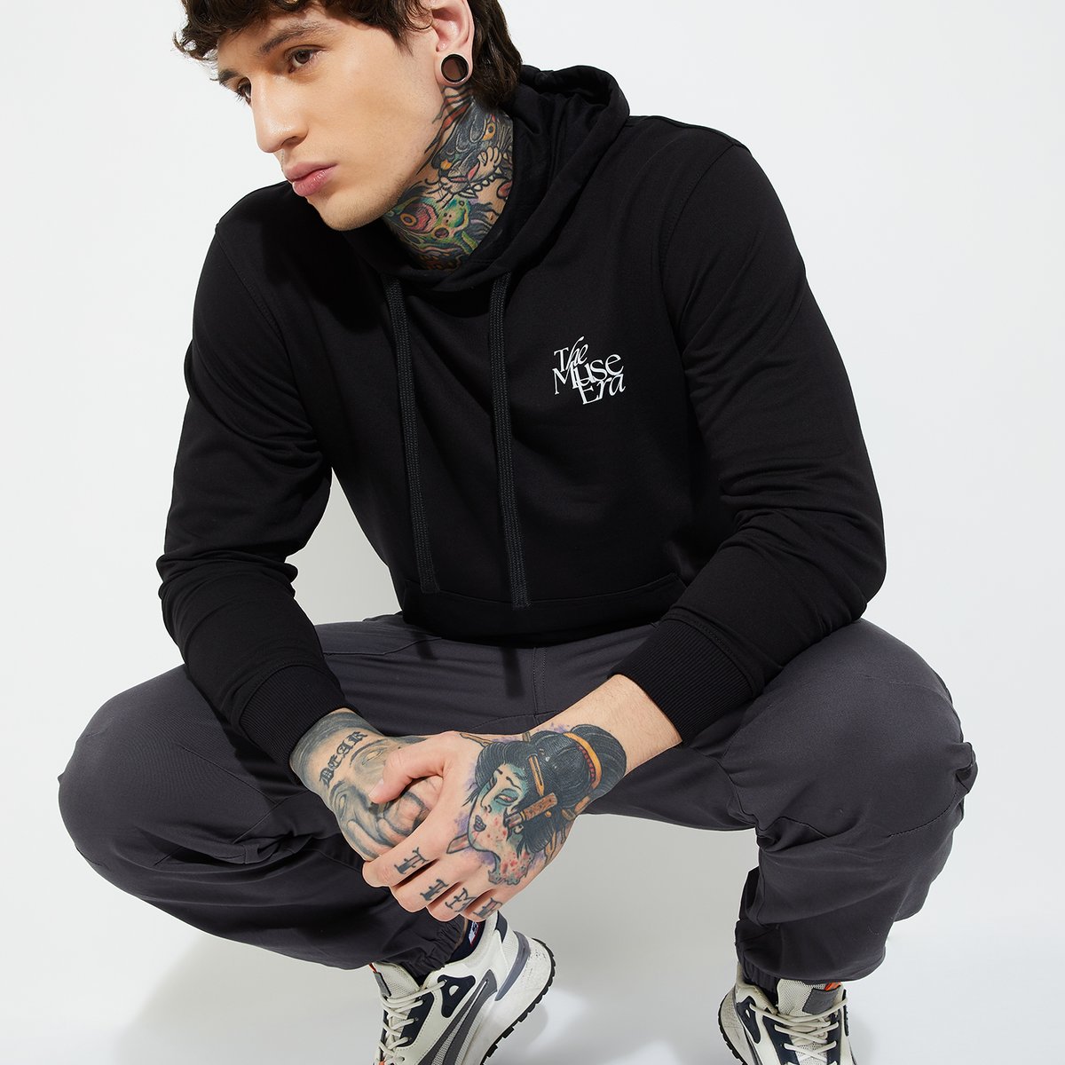 Buy URB_N Men Printed Hooded Sweatshirt Online at just Rs. 899.0