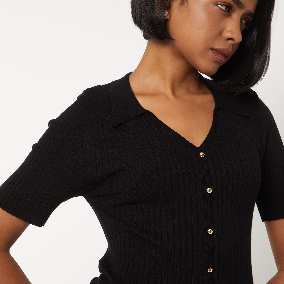 Buy Women Knit Short Sleeves Top Online at just Rs. 899.0