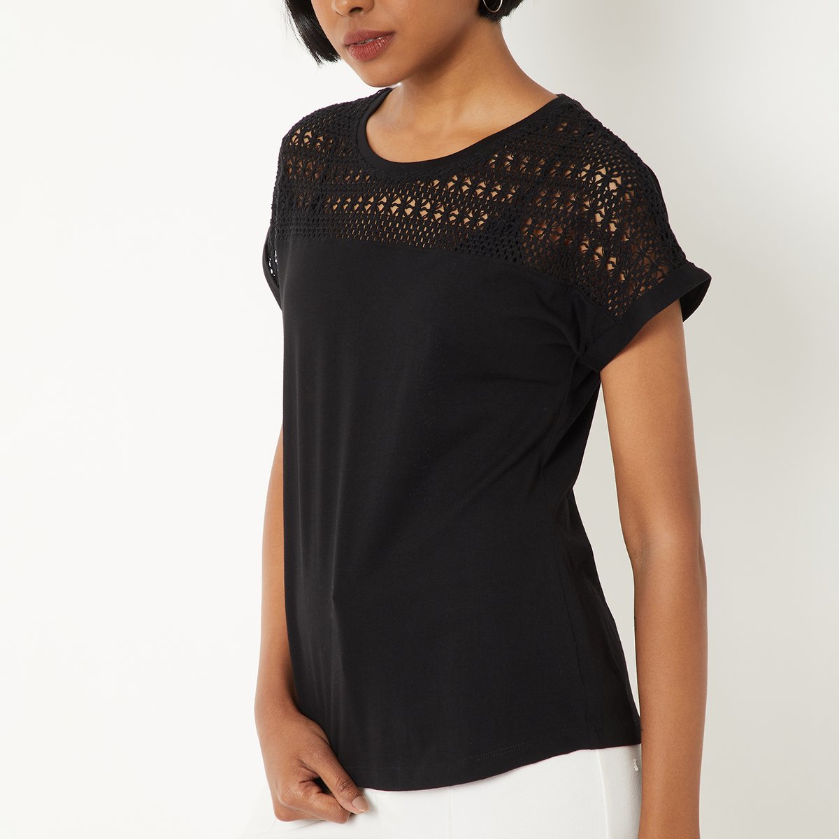 Buy Women Crochet Knit Top Online at just Rs. 299.0