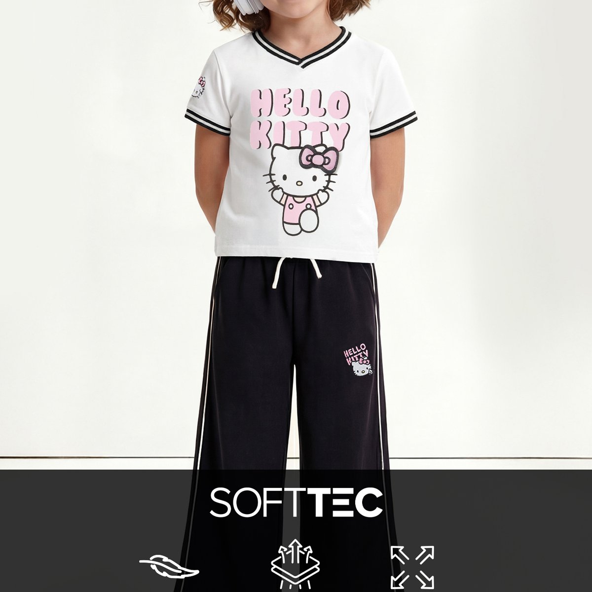 Buy Girls Hello Kitty Print Track Pants Set Online at just Rs