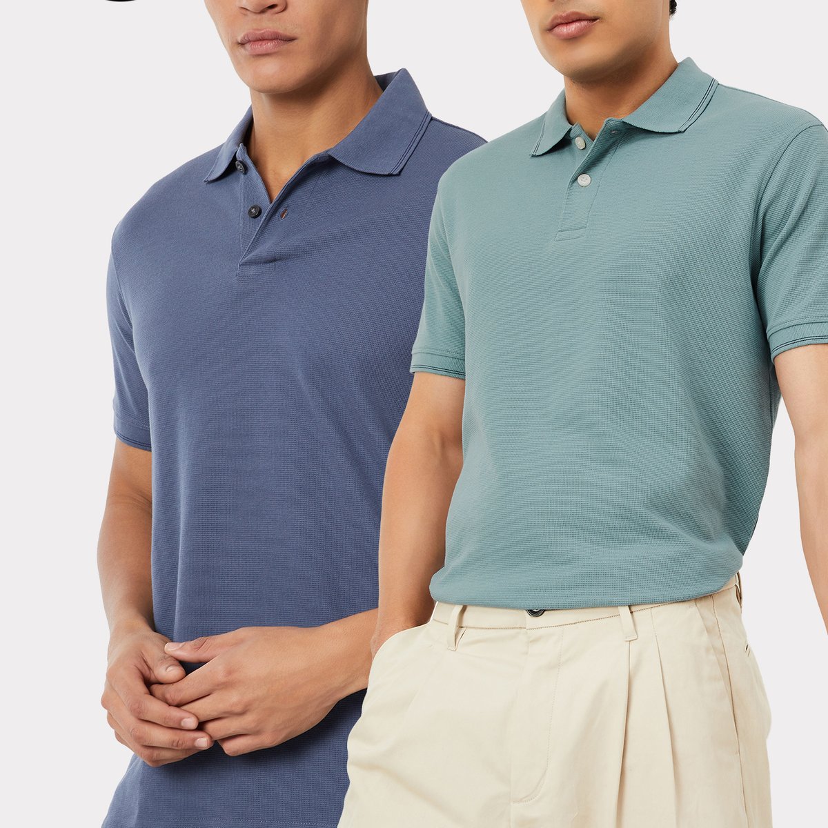 Buy Men Solid Polo T-shirt - Pack of 2 Online at just Rs. 998.0