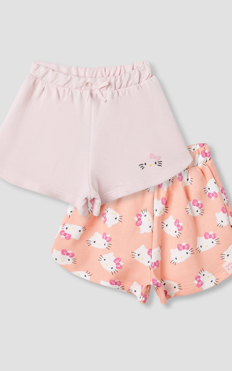Buy Sanrio Hello Kitty Print Shorts with Elasticated Waist - Set