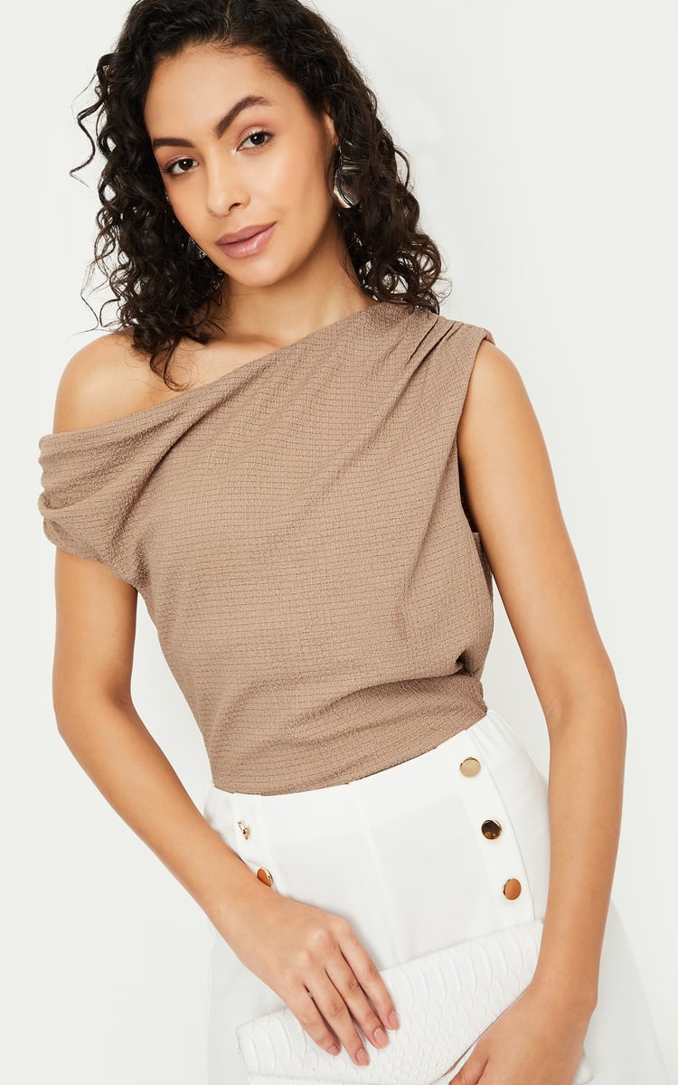 HIAND】3way Layered Off-Shoulder Knit Off-the-shoulder jumper