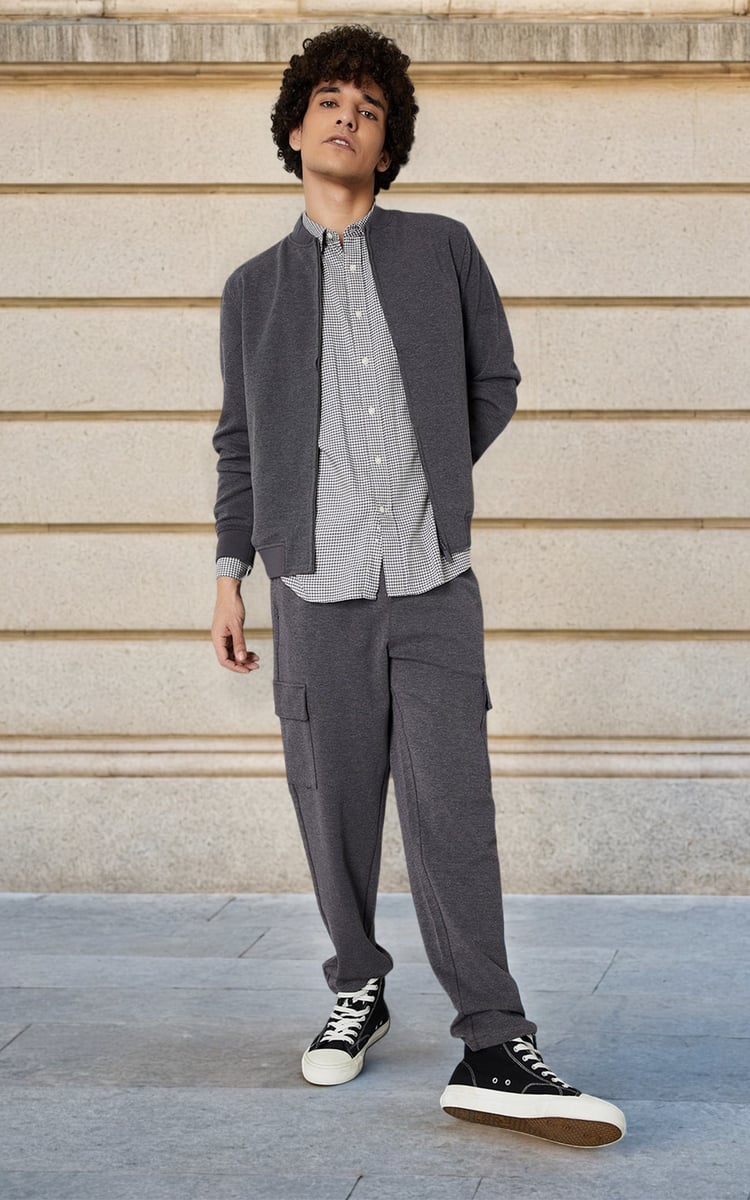 Buy Men Textured Twill Bomber Jacket Online at just Rs. 1999.0