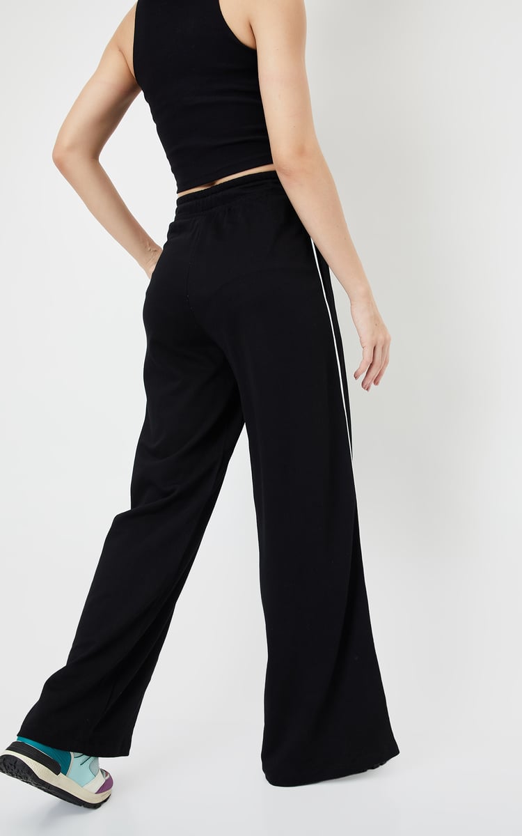 Buy Women Side Striped Wide-Leg Track Pants Online at just