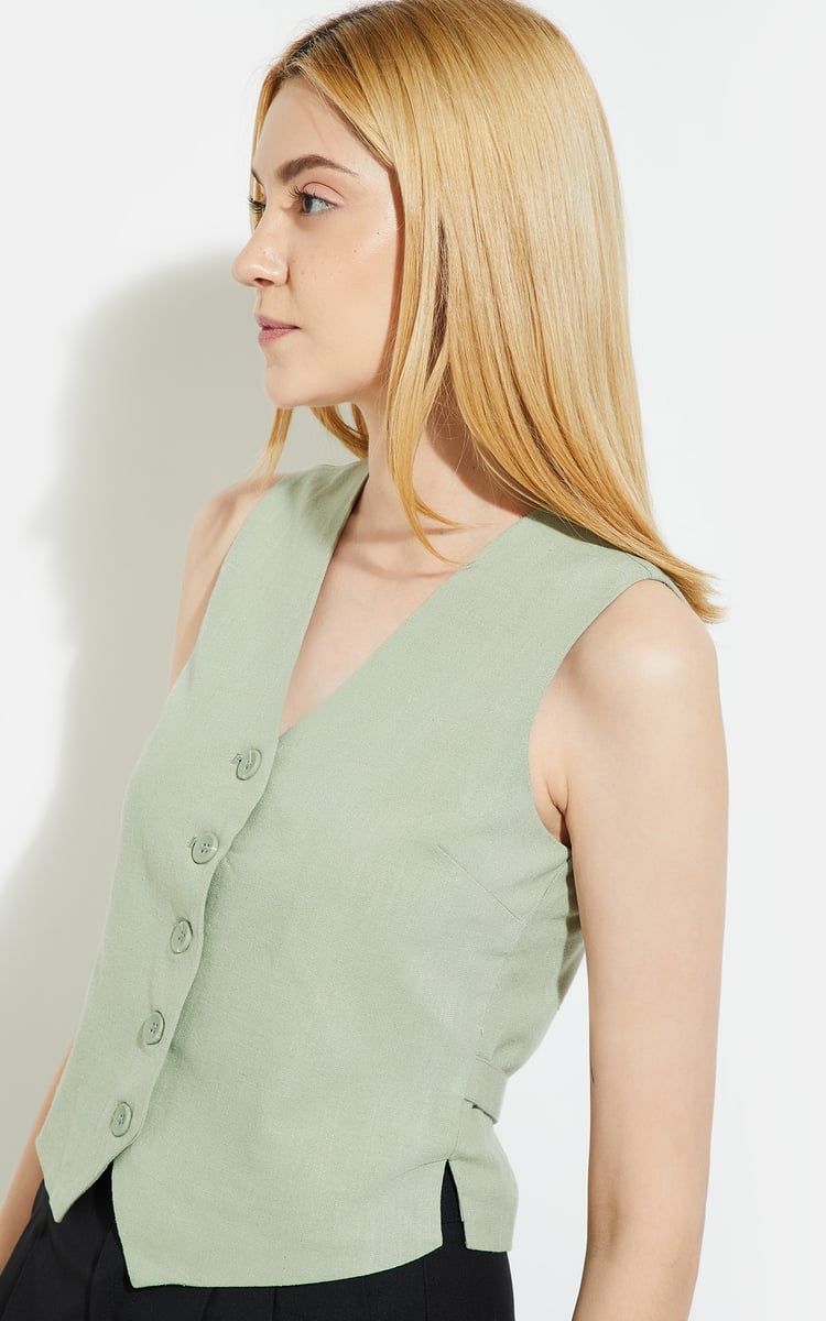 Buy ALAYA F x URB_N Women Solid Vest Top Online at just Rs. 899.0