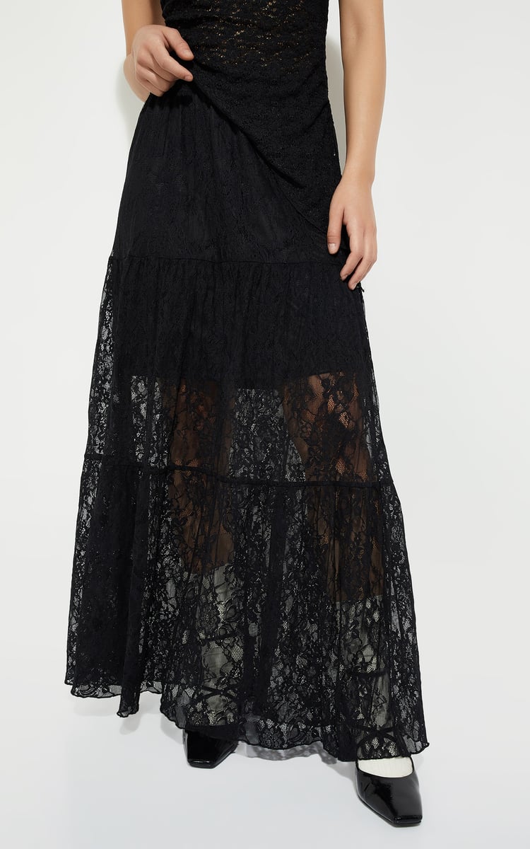 Buy URB_N Women Lace Maxi Skirt Online at just Rs. 999.0 Buy URB_N Women Lace Maxi Skirt Online at just Rs. 999.0