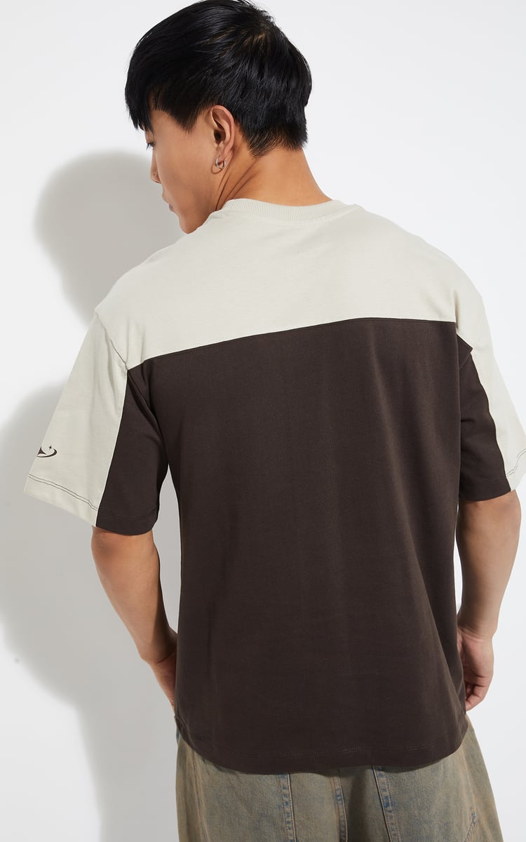 Buy URB_N Men Colourblock Oversized T-shirt Online at just Rs