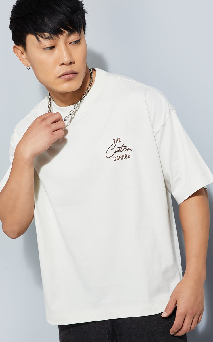 もん REFINEMENT FORM SHIRT 白ホワイト White Cotton Thread Hand Embroidered Shirt by Abkasa at Pernia's