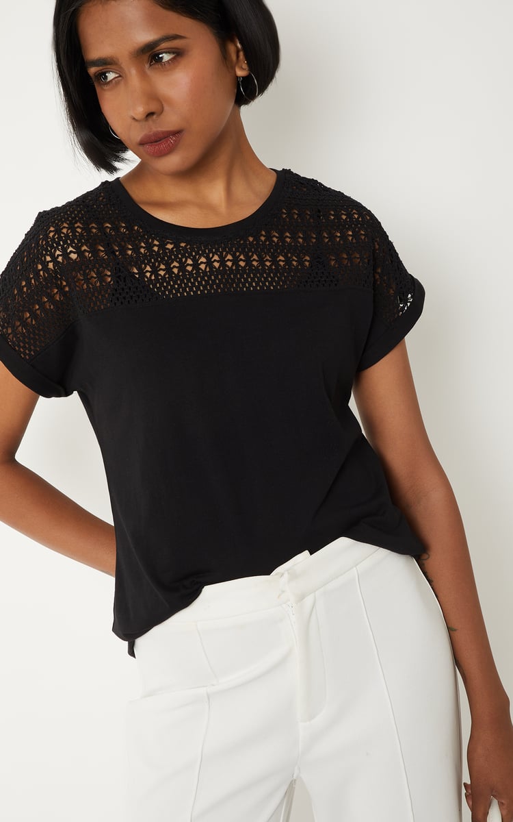 Buy Women Crochet Knit Top Online at just Rs. 299.0