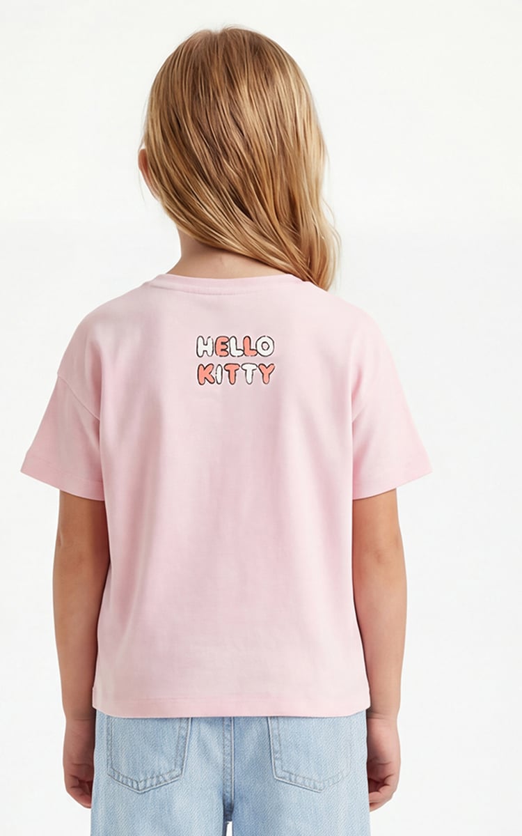 Buy Girls Hello Kitty Print Oversized T-shirt Online at just Rs