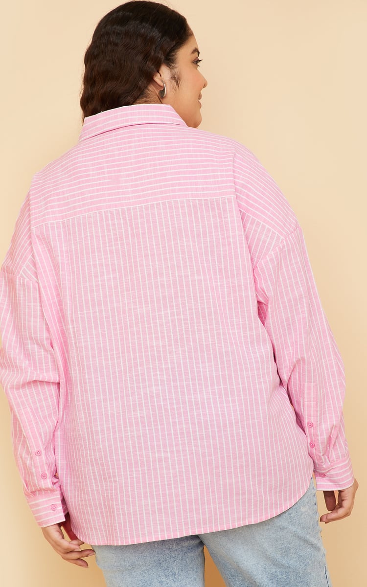 Buy Women Striped Oversized Shirt Online at just Rs. 1099.0