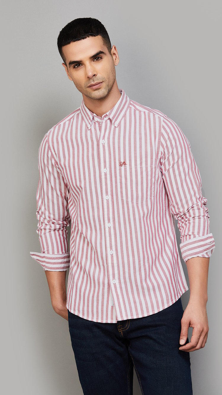 Buy SPYKAR Striped Regular Fit Shirt from Spykar at just INR 2599.0