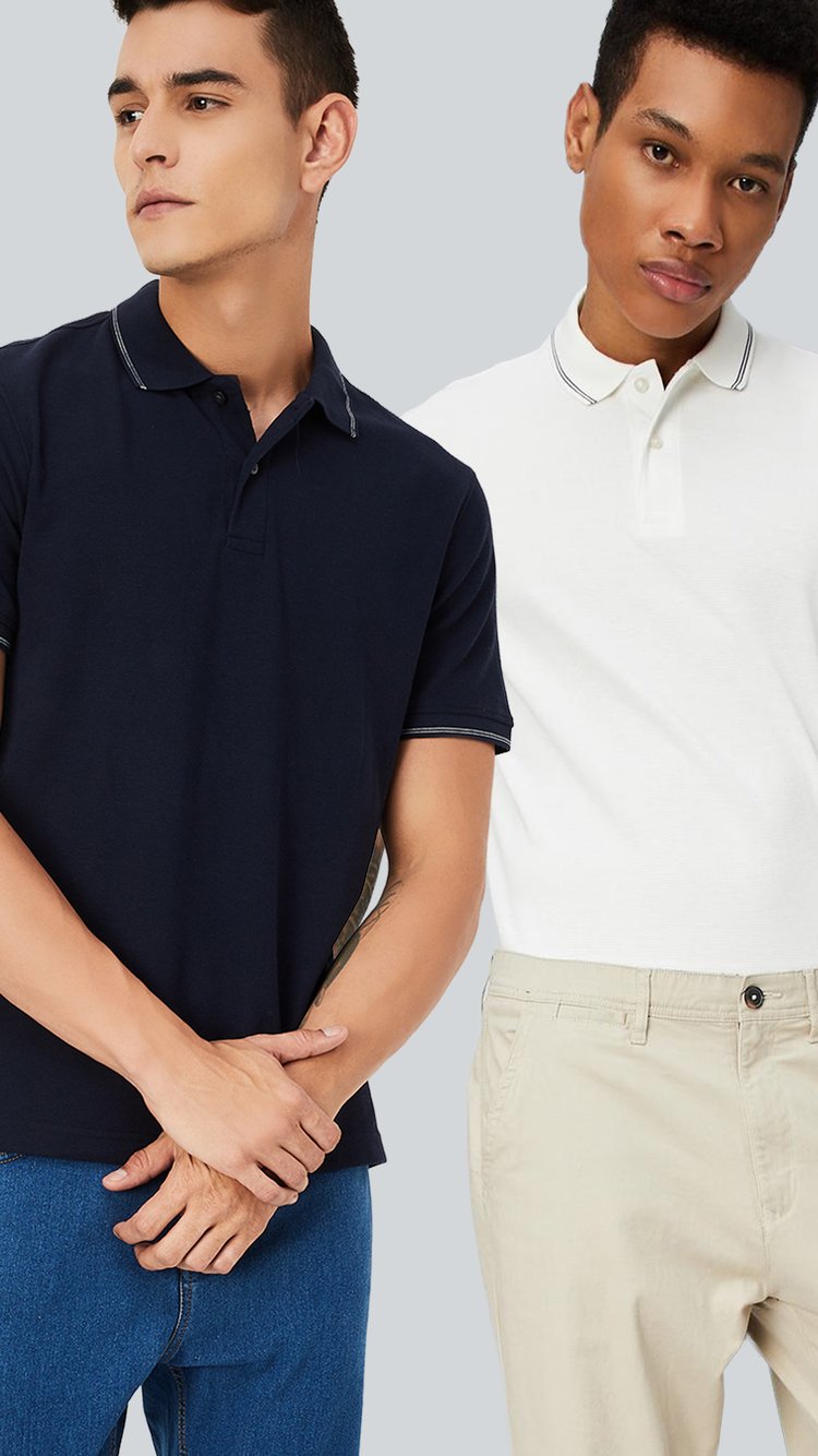 新品未開封 Bristol S/STEAM POLO White L Buy Men Solid Polo T-shirt - Pack of 2 Online at just Rs. 998.0