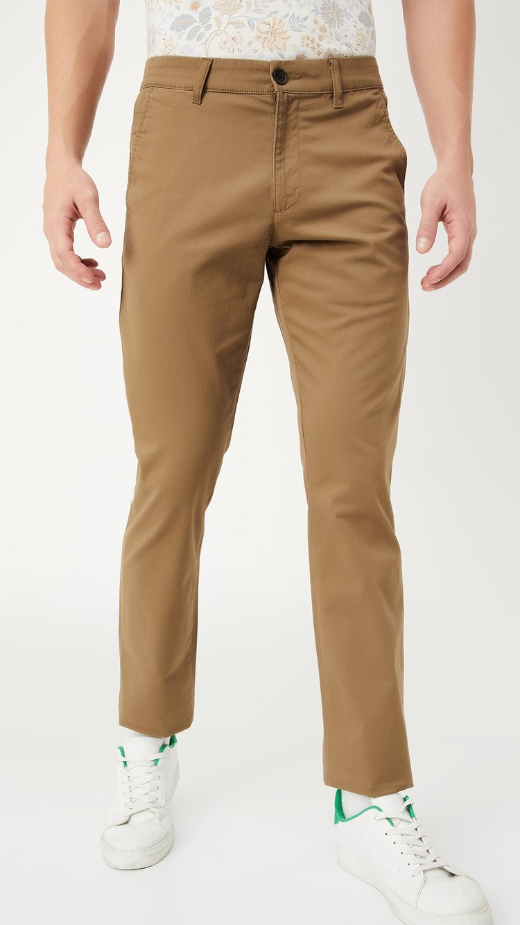 Buy Men Solid Slim Fit Chinos Trousers Online at just Rs