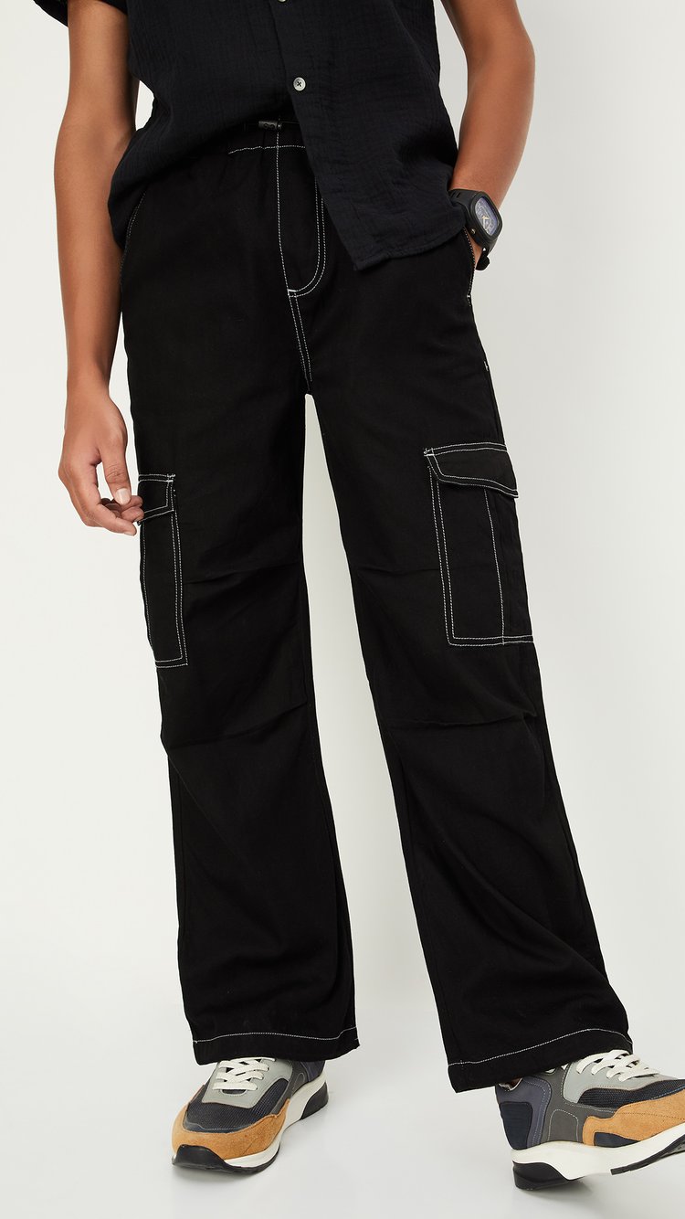Buy Boys Solid Cargo Jeans Online at just Rs. 999.0