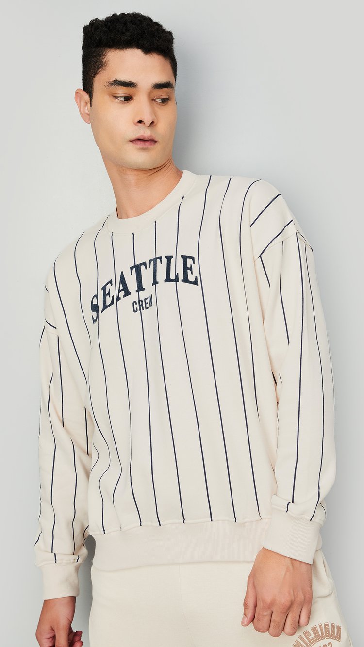 Buy Men Striped Athleisure Sweatshirt Online at just Rs. 999.0