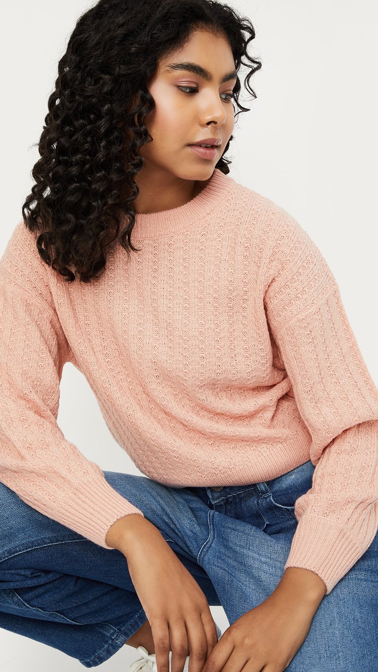 Buy Women Cable Knit Sweater Online at just Rs. 899.0 