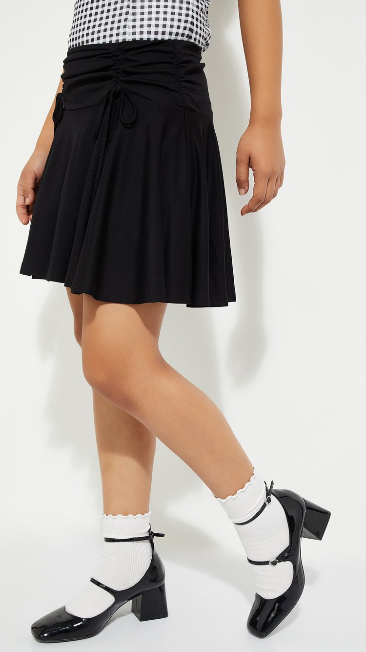 Buy ALAYA F x URB_N Women Ruched Waist A-Line Skirt Online