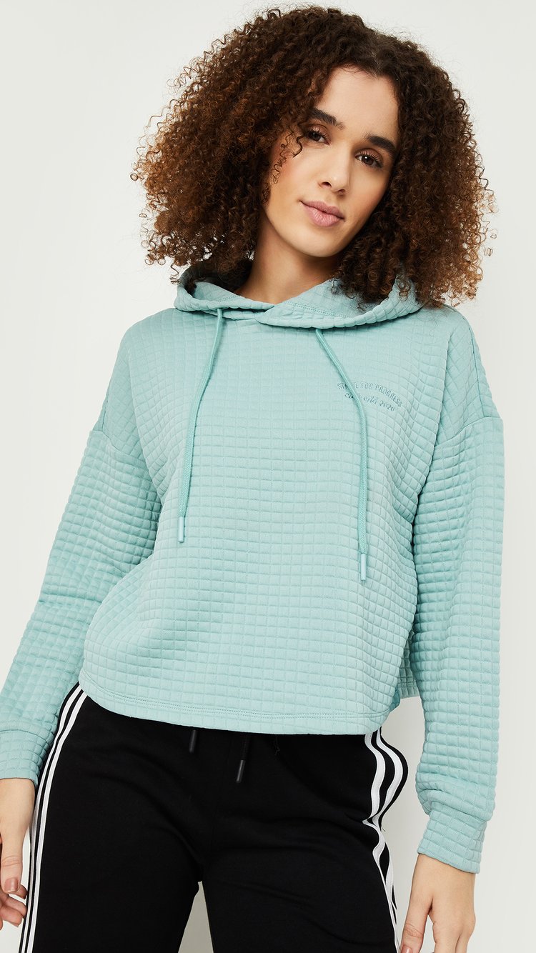 Buy Women Quilted Hooded Sweatshirt Online at just Rs. 799.0