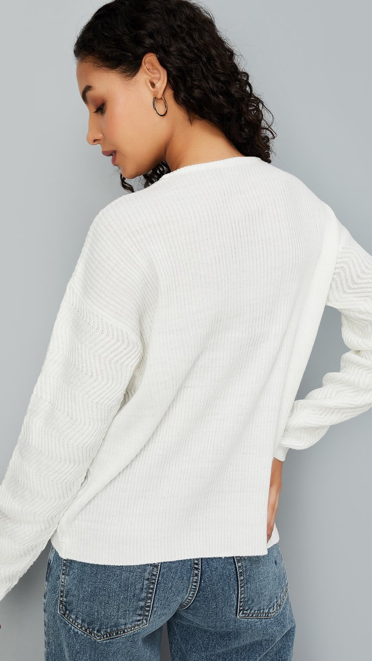 Buy Women Textured Knit Top Online at just Rs. 999.0