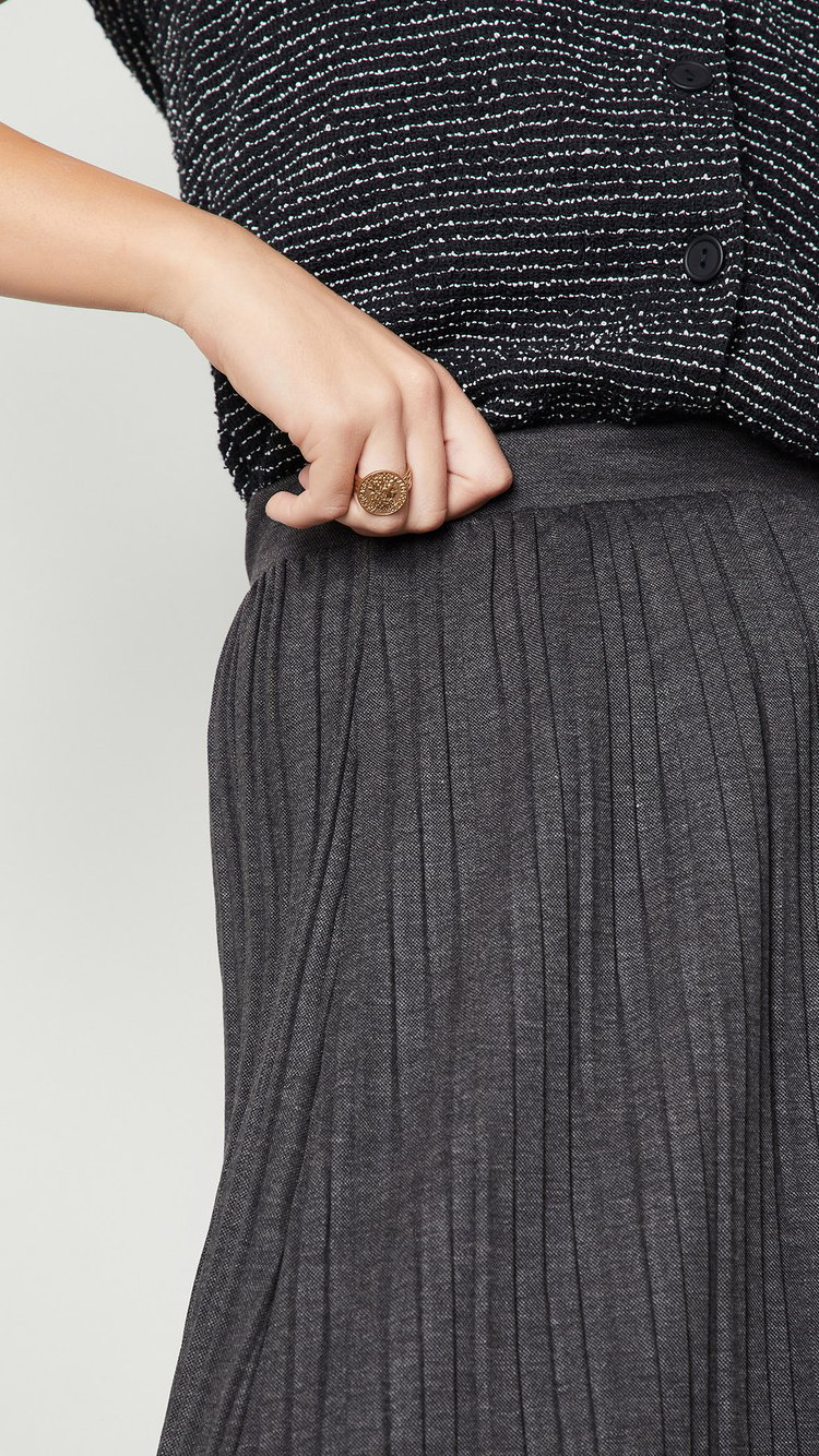 Buy Women Pleated Midi Skirt Online at just Rs. 1199.0