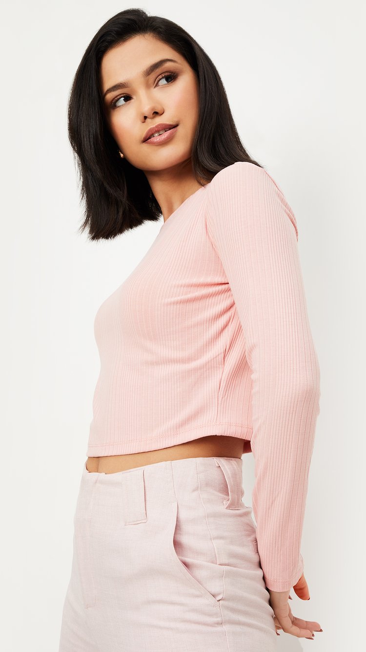 Buy Women Rib Knit Crop Top Online at just Rs. 499.0