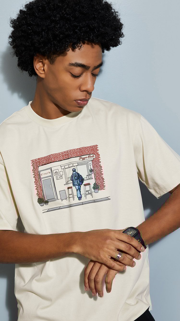 Buy URB_N Men Printed Oversized T-shirt Online at just Rs. 599.0