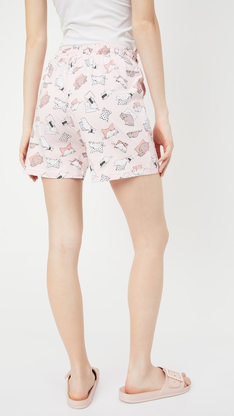 Buy Women Printed Knit Shorts Online at just Rs. 399.0