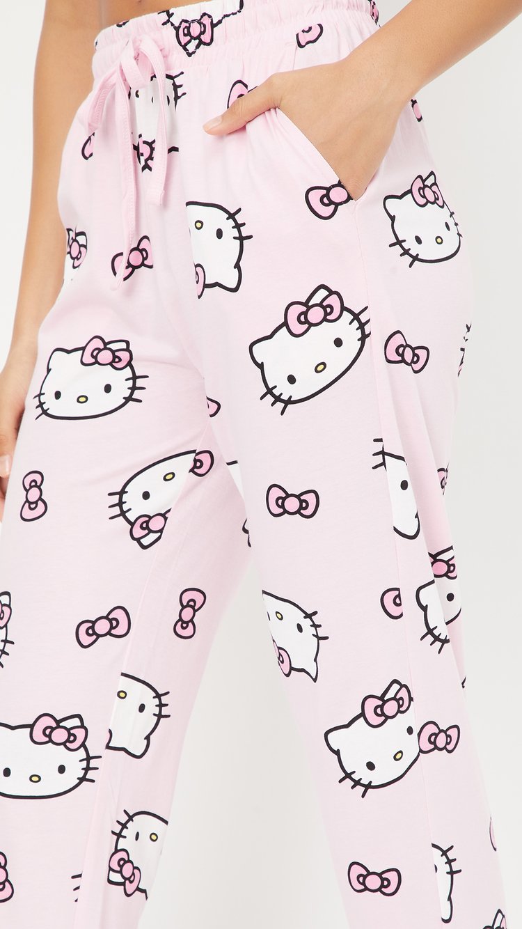 Buy Women Hello Kitty Print PJ Set Online at just Rs. 999.0