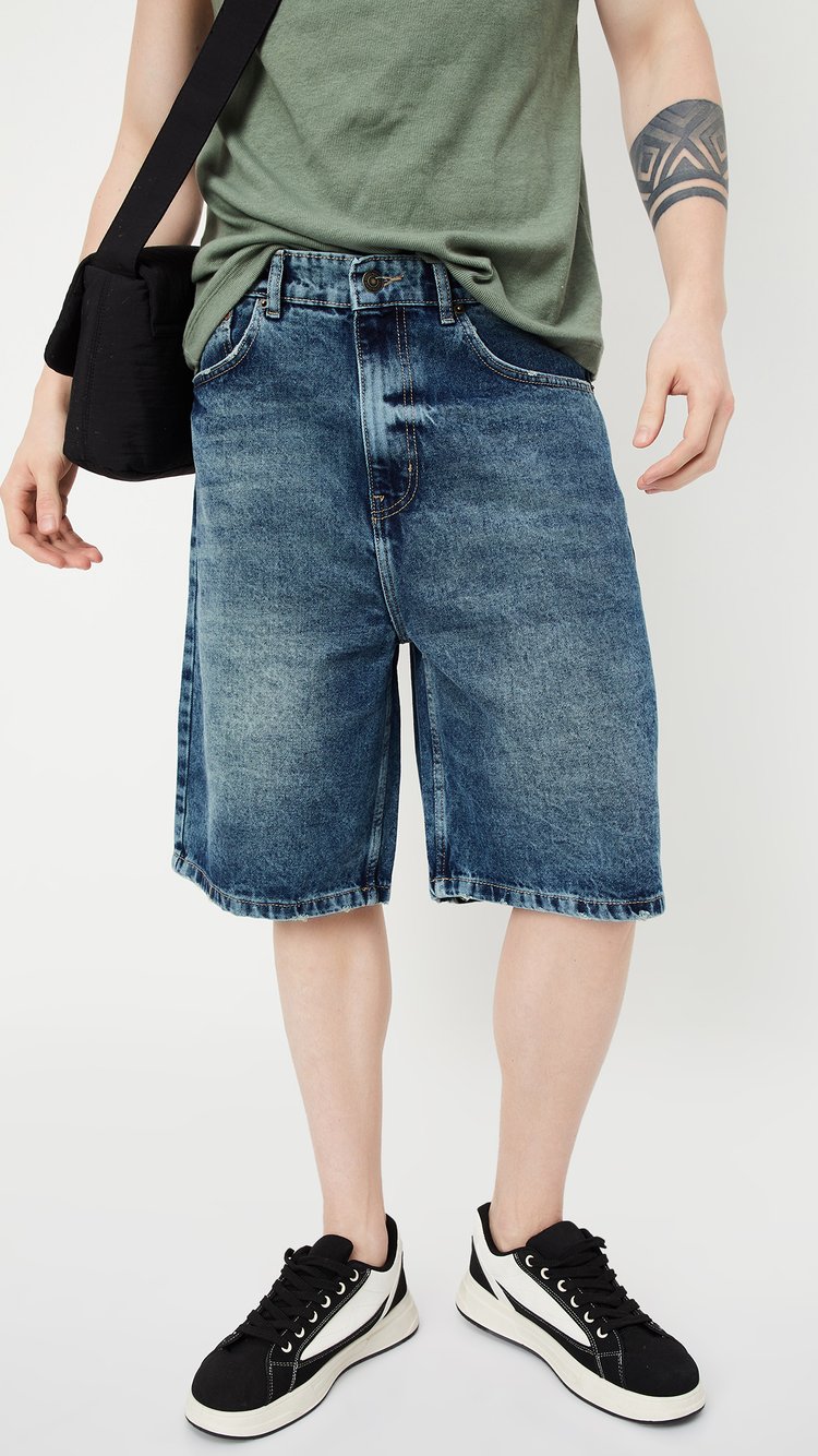 Buy Men Washed Baggy Fit Shorts Online at just Rs. 899.0