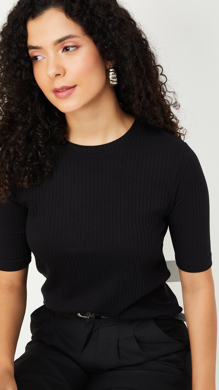 Buy Women Ribbed Top Online at just Rs. 399.0 - 1000015595413