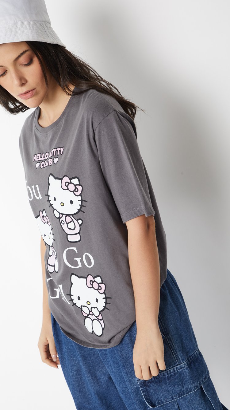 Buy URB_N Women Hello Kitty Oversized T-shirt Online at just Rs