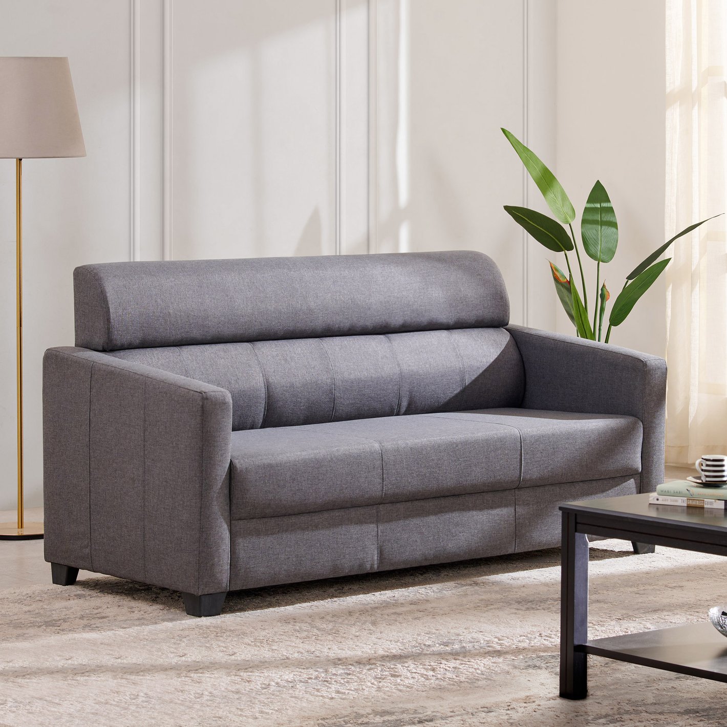 Buy Helios Lazio NXT Fabric 3 Seater Sofa Set - Grey from Helios
