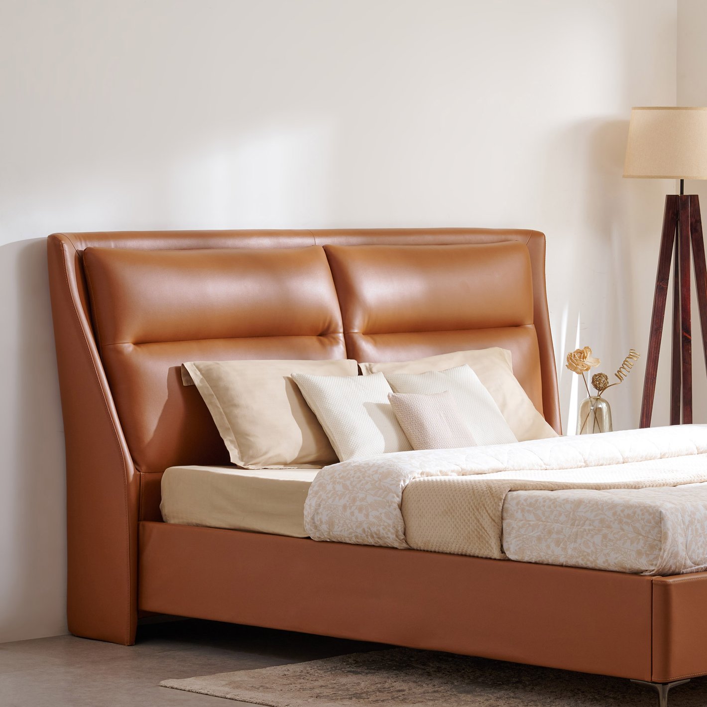 Buy Tiffany Hazel Queen Bed with Hydraulic Storage Brown from Home Centre at just INR 124998.0